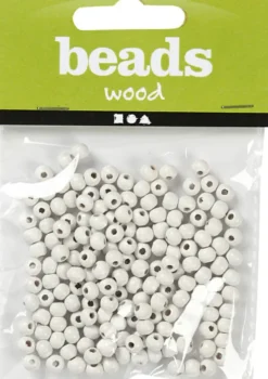 Træperler - Ø 5 MM - Hulstr. 1,5 MM - Hvid - 6 G - 150 Stk