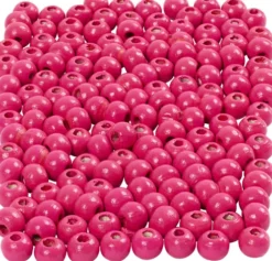 Træperler - Ø 5 MM - Hulstr. 1,5 MM - Pink - 6 G - 150 Stk