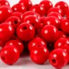 Træperler - Ø 12 MM - Hulstr. 3 MM - Rød - 22 G