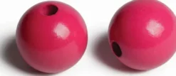 Træperler - 35 MM - Pink - 20 Stk