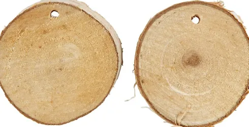 Træskiver Med Hul - Ø 35-45 MM - Hulstr. 4 MM - Tykkelse 7 MM - 500 G