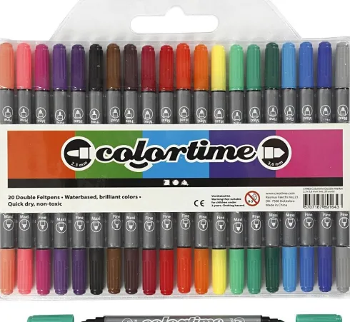 Tusser - Dobbelt - Colortime - 20 Farver