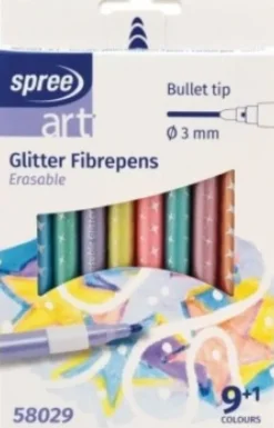 Tusser - Viskbare - Glitter - 9 Stk. - Spree
