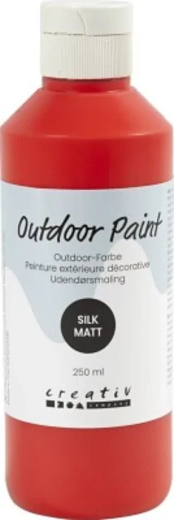 Udendørsmaling - Silkemat - Dækkende - Rød - 250 ML
