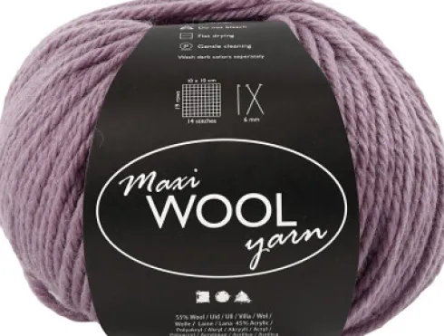 Uldgarn - Maxi Wool - L 125 M - Lavendel - 100 G