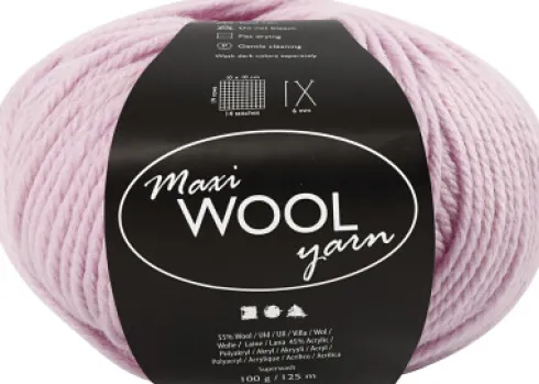 Uldgarn - Maxi Wool - L 125 M - Sart Rosa - 100 G