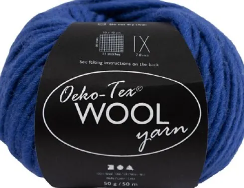 Uldgarn - Oeko Tex - L 50 M - Blå - 50 G
