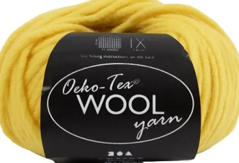 Uldgarn - Oeko Tex - L 50 M - Gul - 50 G