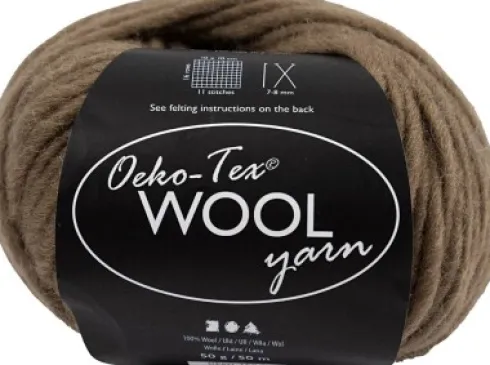 Uldgarn - Oeko Tex - L 50 M - Lys Brun - 50 G