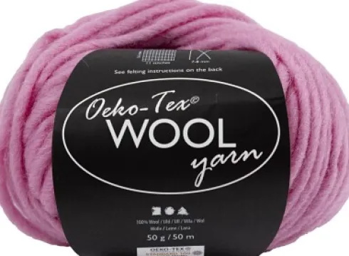 Uldgarn - Oeko Tex - L 50 M - Lys Pink - 50 G