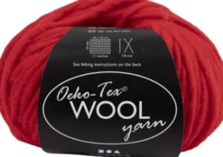 Uldgarn - Oeko Tex - L 50 M - Rød - 50 G