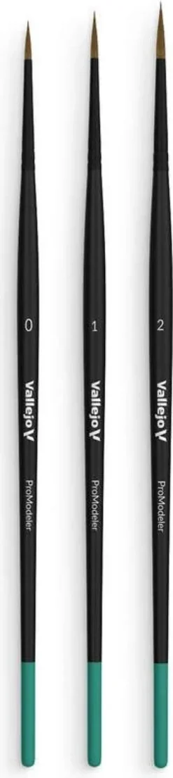 Vallejo - Brush Design Set - Naturligt Hår - 0, 1 & 2