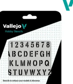 Vallejo - Hobby Stencils - Maleskabelon - Tal Og Bogstaver