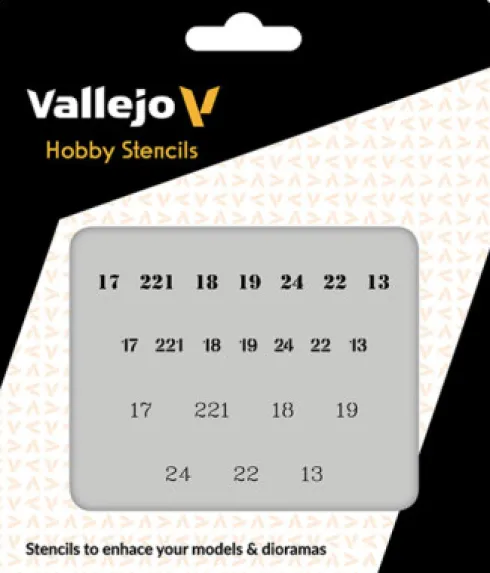 Vallejo - Hobby Stencils - Maleskabelon - Numre Til Tanks