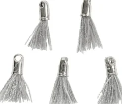 Vedhæng - L 10 MM - Hulstr. 1 MM - Grå - 5 Stk