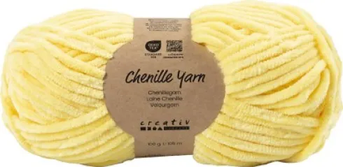Velourgarn - L 105 M - Pind 5-6 - Lys Gul - 100 G