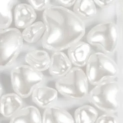 Voksperler - Hjerter - Ø 7-13 MM - Hulstr. 1,3-1,5 MM - Perlemor - 32Stk