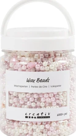 Voksperler - Hulstr. 1,3-2,5 MM - Pastelorange Soft Rosa Lys Lilla Perlemor - 425 G