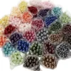Voksperler - 6+10 MM - Hulstr. 1,5+2 MM - Forskellige Farver - 32X20 G
