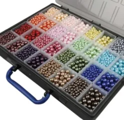 Voksperler - 6+10 MM - Hulstr. 1,5-2 MM - Forskellige Farver - 32X20 G