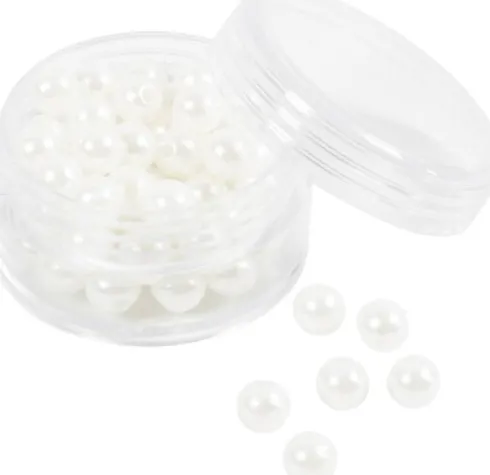 Voksperler - Ø 6 MM - Hulstr. 1,9 MM - Perlemor - 65Stk