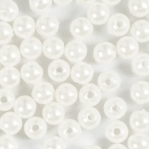 Voksperler - Ø 6 MM - Hulstr. 1,9 MM - Perlemor - 65Stk