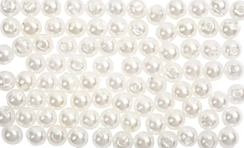 Voksperler - Ø 4 MM - Hulstr. 0,7 MM - Perlemor - 150 Stk