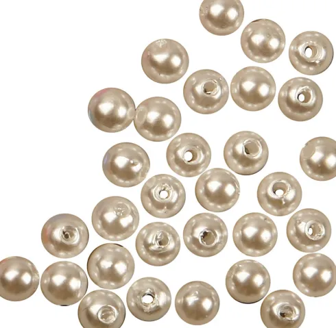 Voksperler - Ø 5 MM - Hulstr. 0,7 MM - Perlemor - 100 Stk