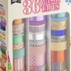 Washi Tape - Med Foil Detaljer - Æske Med 36 Ruller