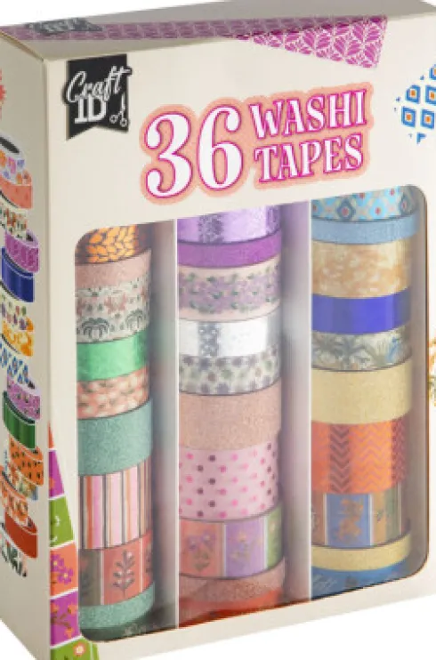 Washi Tape - Med Foil Detaljer - Æske Med 36 Ruller