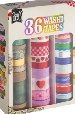 Washi Tape - Med Glitter Detaljer - Æske Med 36 Ruller