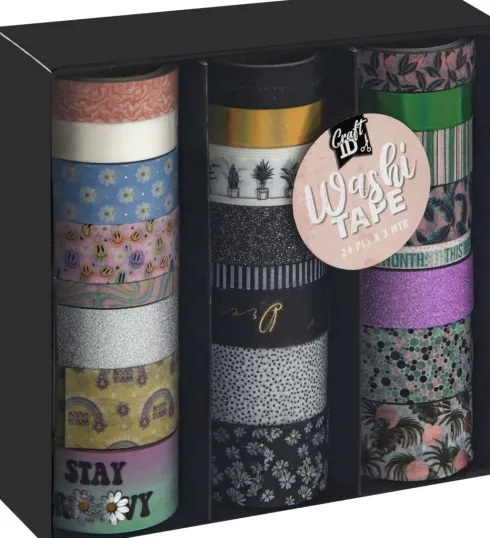 Washi Tape Sæt Med Mønstre - Overraskelse - 24 Stk. - Craft Id