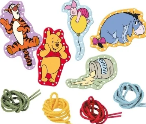 Winnie The Pooh - Lacing Cards - Peter Plys Snørre Kort