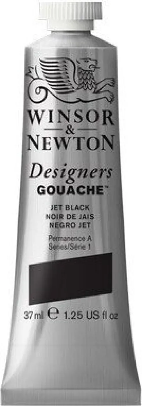 Winsor & Newton - Akvarelfarve - Gouache - Jet Black 37 ML