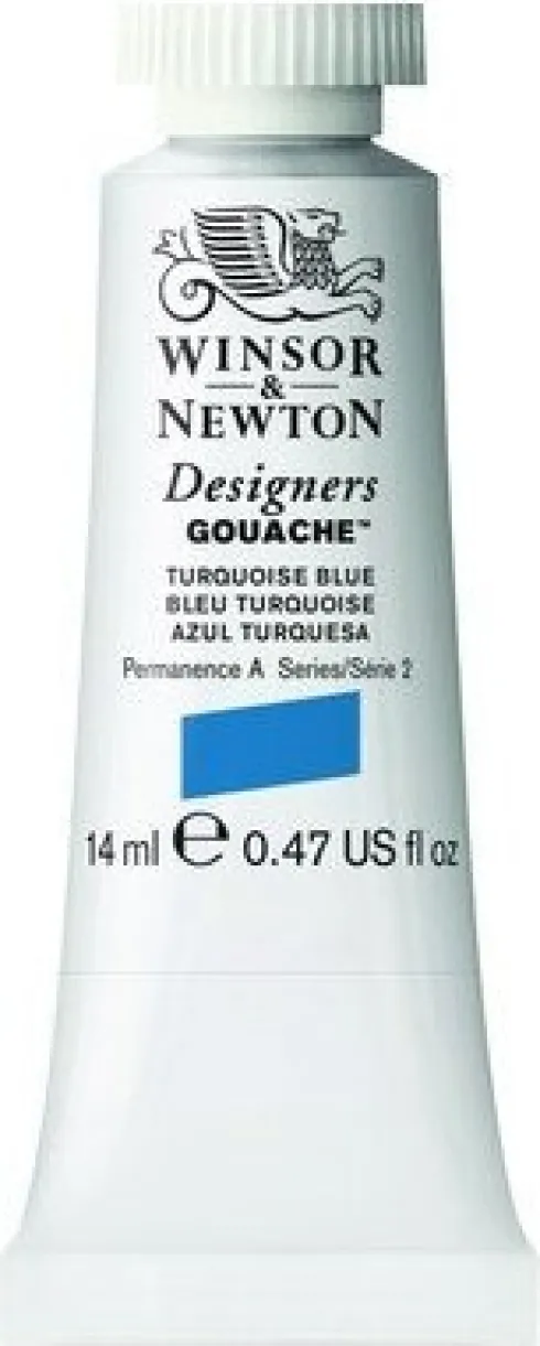 Winsor & Newton - Akvarelfarve - Gouache - Turquoise Blue 14 ML