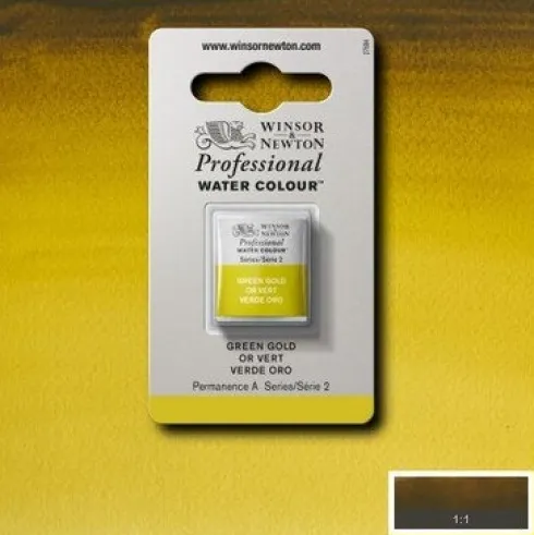 Winsor & Newton - Akvarelfarve 1/2 Pan - Green Gold