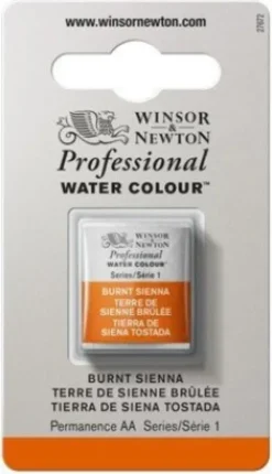 Winsor & Newton - Akvarelfarve 1/2 Pan - Burnt Sienna