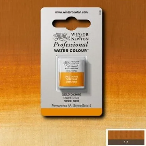 Winsor & Newton - Akvarelfarve 1/2 Pan - Gold Ochre