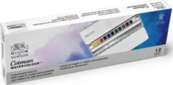 Winsor & Newton - Akvarelfarve Pan Sæt Med 12 Farver - Travel Tin