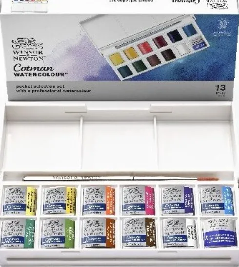 Winsor & Newton - Akvarelfarve Sæt - Pocket Selection - 13 Dele