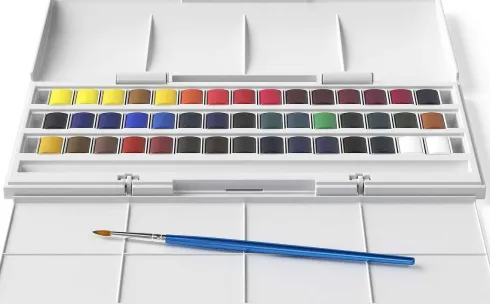 Winsor & Newton - Akvarelfarve Sæt - The Half Pan Studio - 45 Farver