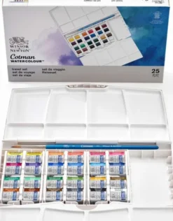 Winsor & Newton - Akvarelfarve Sæt Med 25 Dele - Travel