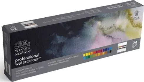 Winsor & Newton - Akvarelfarve Sæt - Lightweight Sketchers Box - 24 Farver
