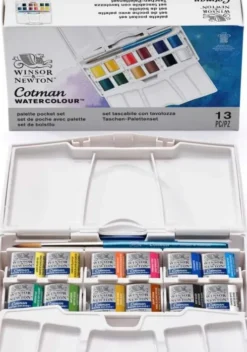 Winsor & Newton - Akvarelfarve Sæt Med 13 Dele - Palette Pocket