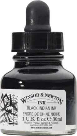 Winsor & Newton - Black Indian Ink 30 ML - Blæk