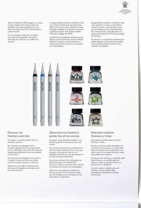Winsor & Newton - Bristol Tegnepapir Glat - 250G - A2 - 20 Sider