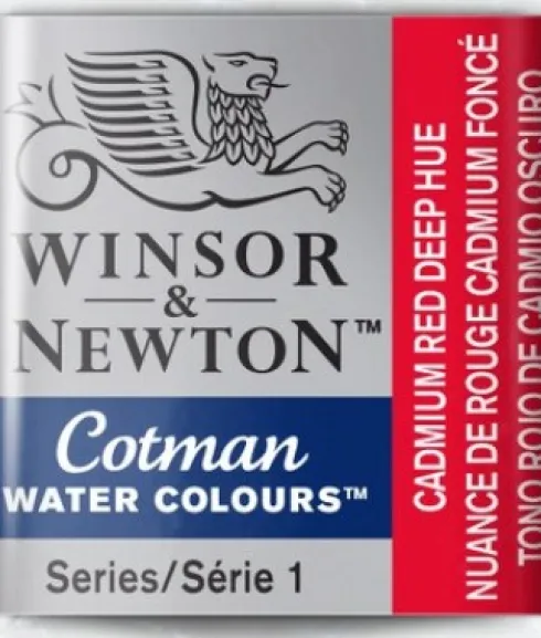 Winsor & Newton - Cotman Watercolour - 1/2 Pan - Cadmium Rød Dyb