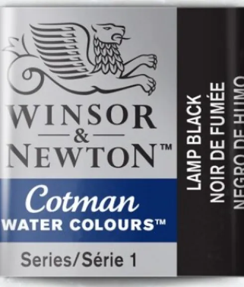 Winsor & Newton - Cotman Watercolour - 1/2 Pan - Lampe Sort