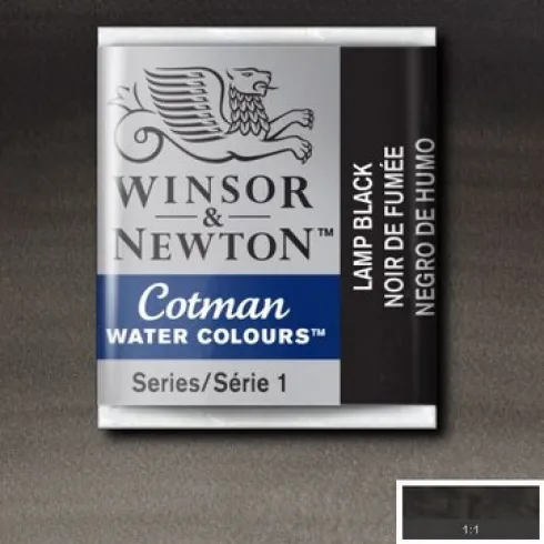 Winsor & Newton - Cotman Watercolour - 1/2 Pan - Lampe Sort