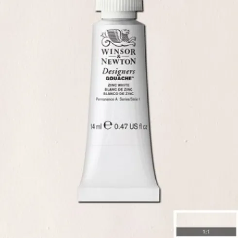 Winsor & Newton - Designers Gouache - 14 ML - Zink Hvid